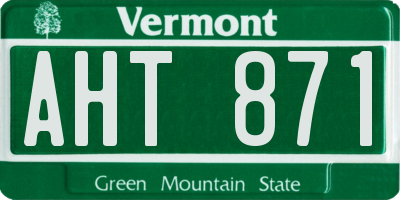 VT license plate AHT871
