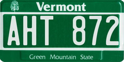 VT license plate AHT872