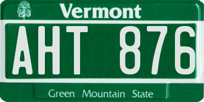 VT license plate AHT876