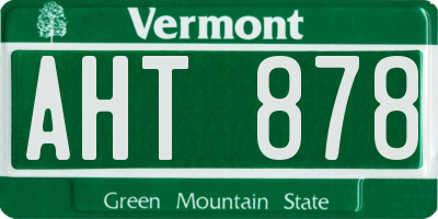 VT license plate AHT878