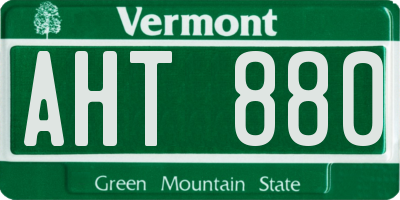 VT license plate AHT880