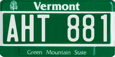 VT license plate AHT881