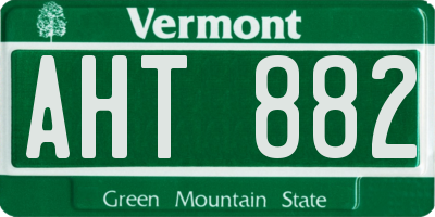 VT license plate AHT882