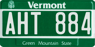 VT license plate AHT884