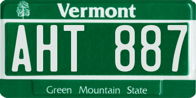 VT license plate AHT887