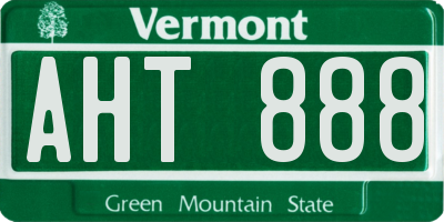 VT license plate AHT888