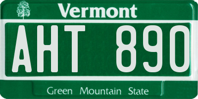 VT license plate AHT890