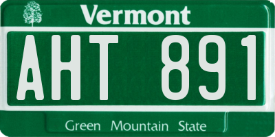 VT license plate AHT891