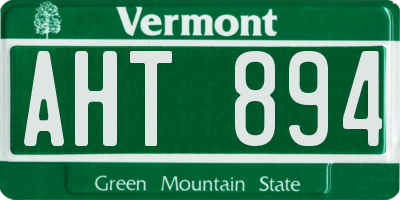 VT license plate AHT894