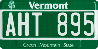 VT license plate AHT895