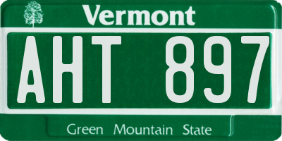 VT license plate AHT897