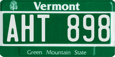 VT license plate AHT898
