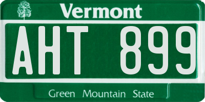 VT license plate AHT899
