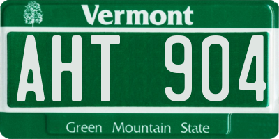 VT license plate AHT904