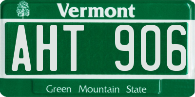 VT license plate AHT906
