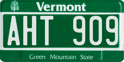 VT license plate AHT909