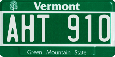 VT license plate AHT910