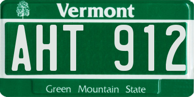 VT license plate AHT912