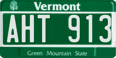 VT license plate AHT913