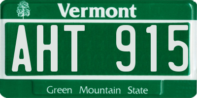 VT license plate AHT915