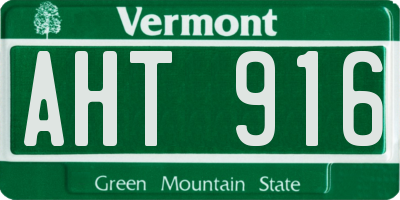 VT license plate AHT916