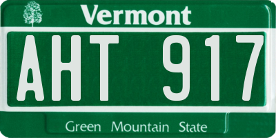 VT license plate AHT917