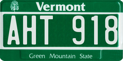 VT license plate AHT918