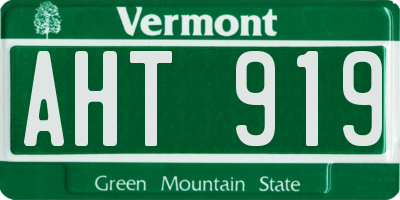 VT license plate AHT919