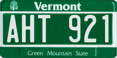 VT license plate AHT921