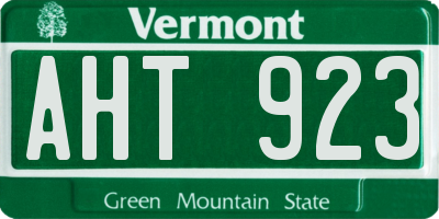 VT license plate AHT923