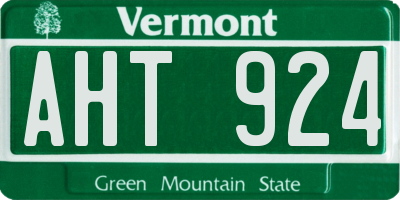 VT license plate AHT924