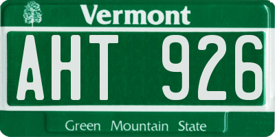 VT license plate AHT926