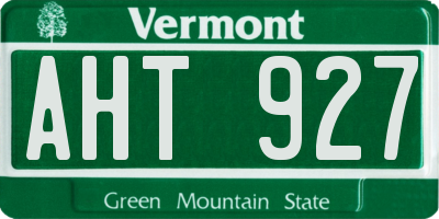 VT license plate AHT927