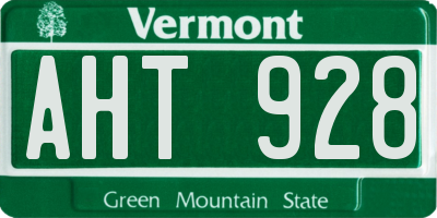 VT license plate AHT928