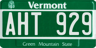 VT license plate AHT929