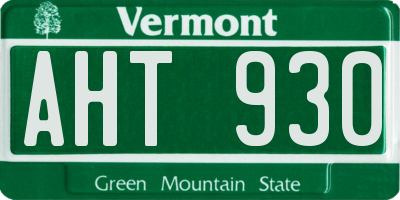 VT license plate AHT930