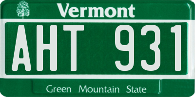 VT license plate AHT931