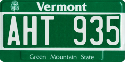 VT license plate AHT935
