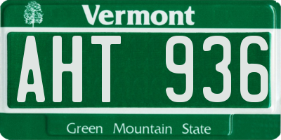 VT license plate AHT936