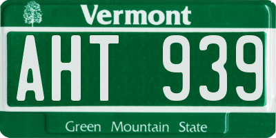 VT license plate AHT939