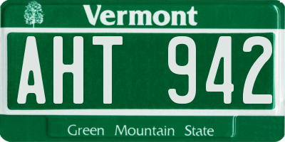 VT license plate AHT942
