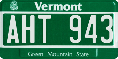 VT license plate AHT943