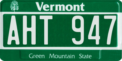 VT license plate AHT947