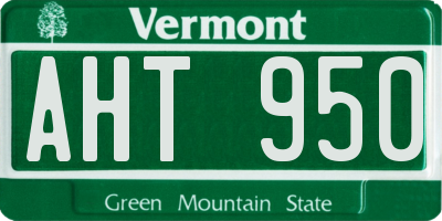 VT license plate AHT950