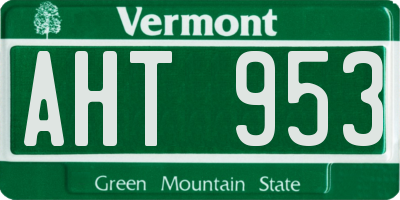 VT license plate AHT953