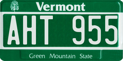 VT license plate AHT955
