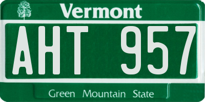 VT license plate AHT957