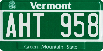 VT license plate AHT958