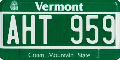 VT license plate AHT959