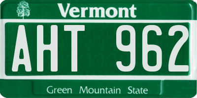VT license plate AHT962